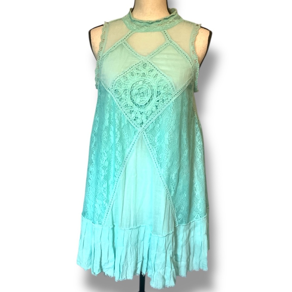 Free People Aqua lace dress - Picture 6 of 16